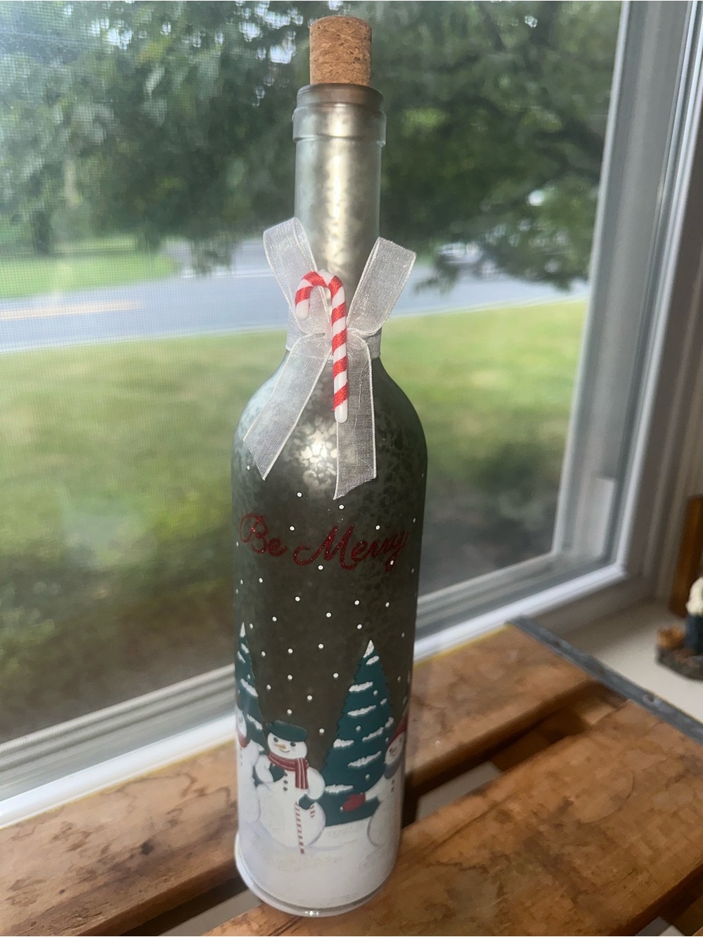 St. Nicholas Square® LED Wine Bottle Snowman - NWOT - Picture 1 of 7